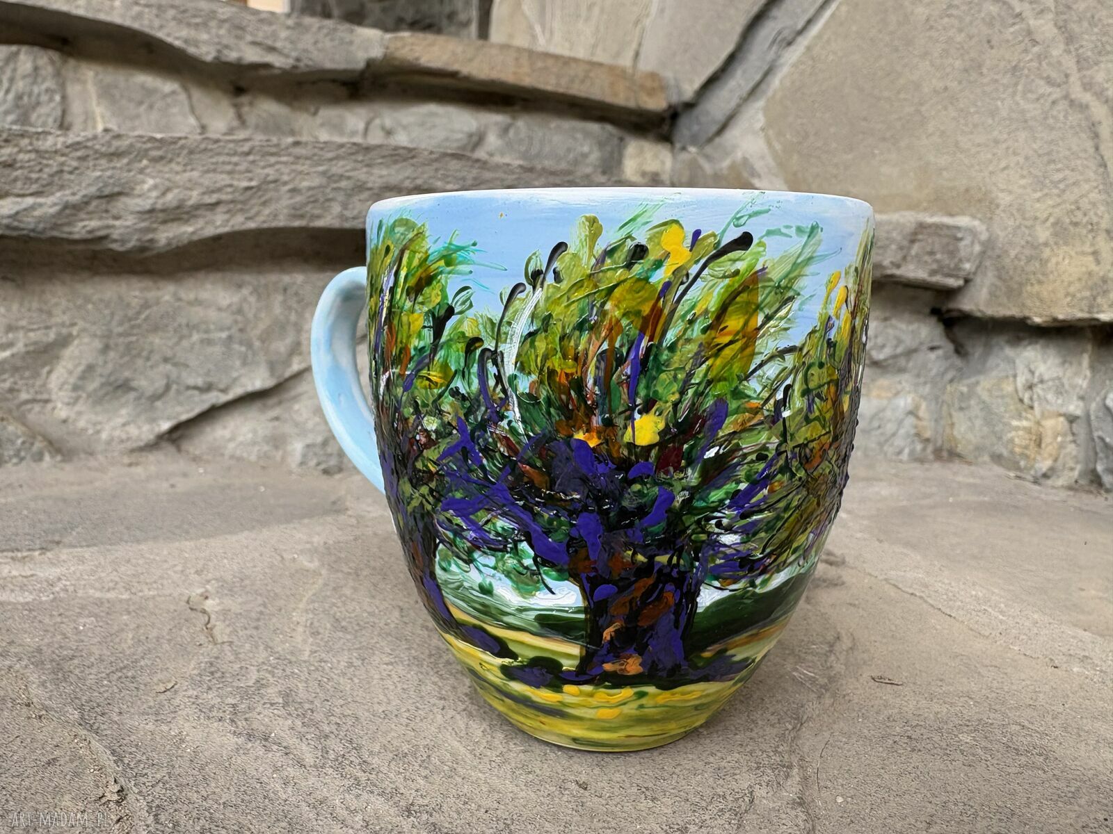Porcelanowy kubek ręcznie malowany Wierzby (300 ml)