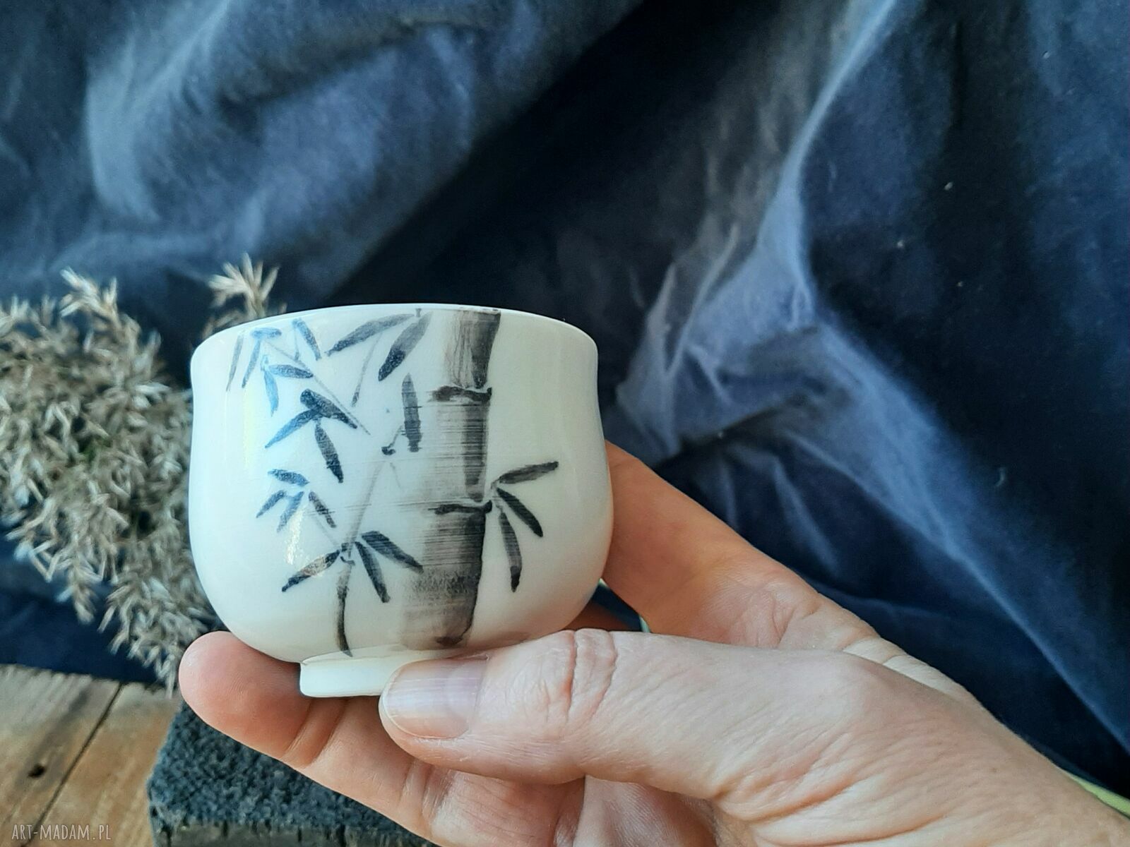 Porcelanowa czarka Bambusy 100 ml do herbaty i sake