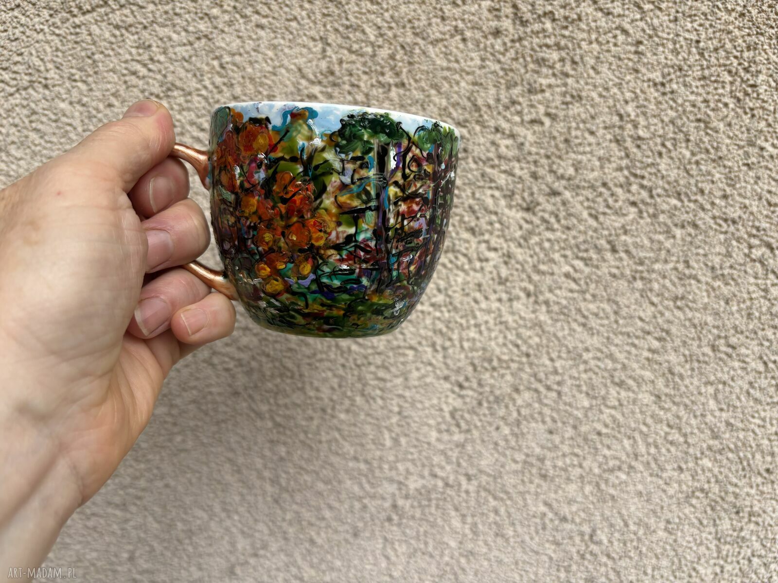 Porcelanowa filiżanka ze spodkiem - Jesień w lesie (250 ml)
