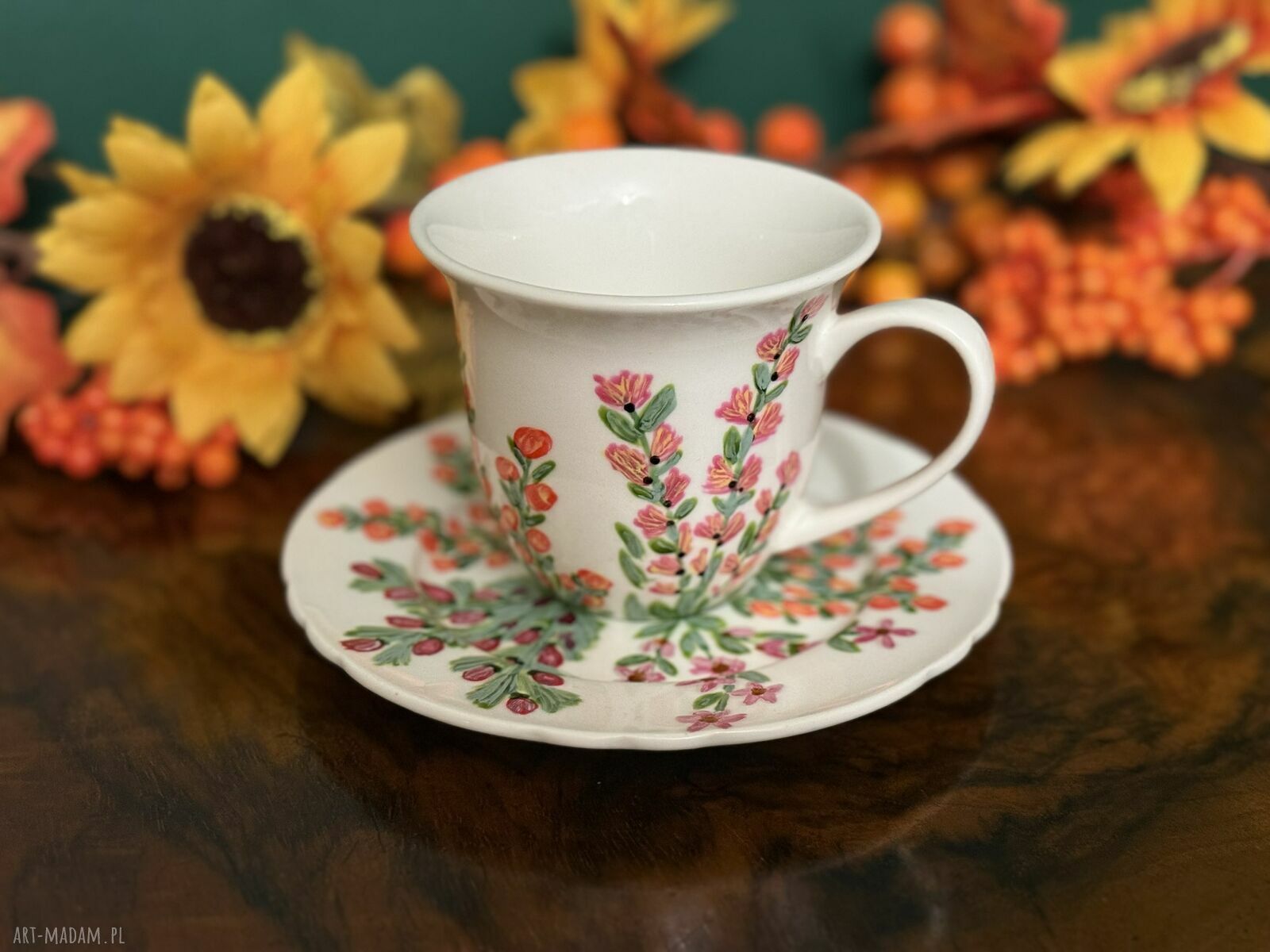Filiżanka porcelanowa ręcznie malowana Kwiaty dla Ciebie (200 ml)