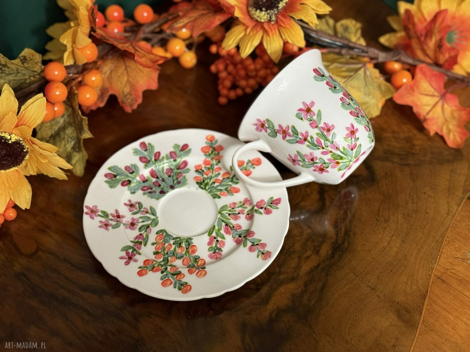 Filiżanka porcelanowa ręcznie malowana Kwiaty dla Ciebie (200 ml)