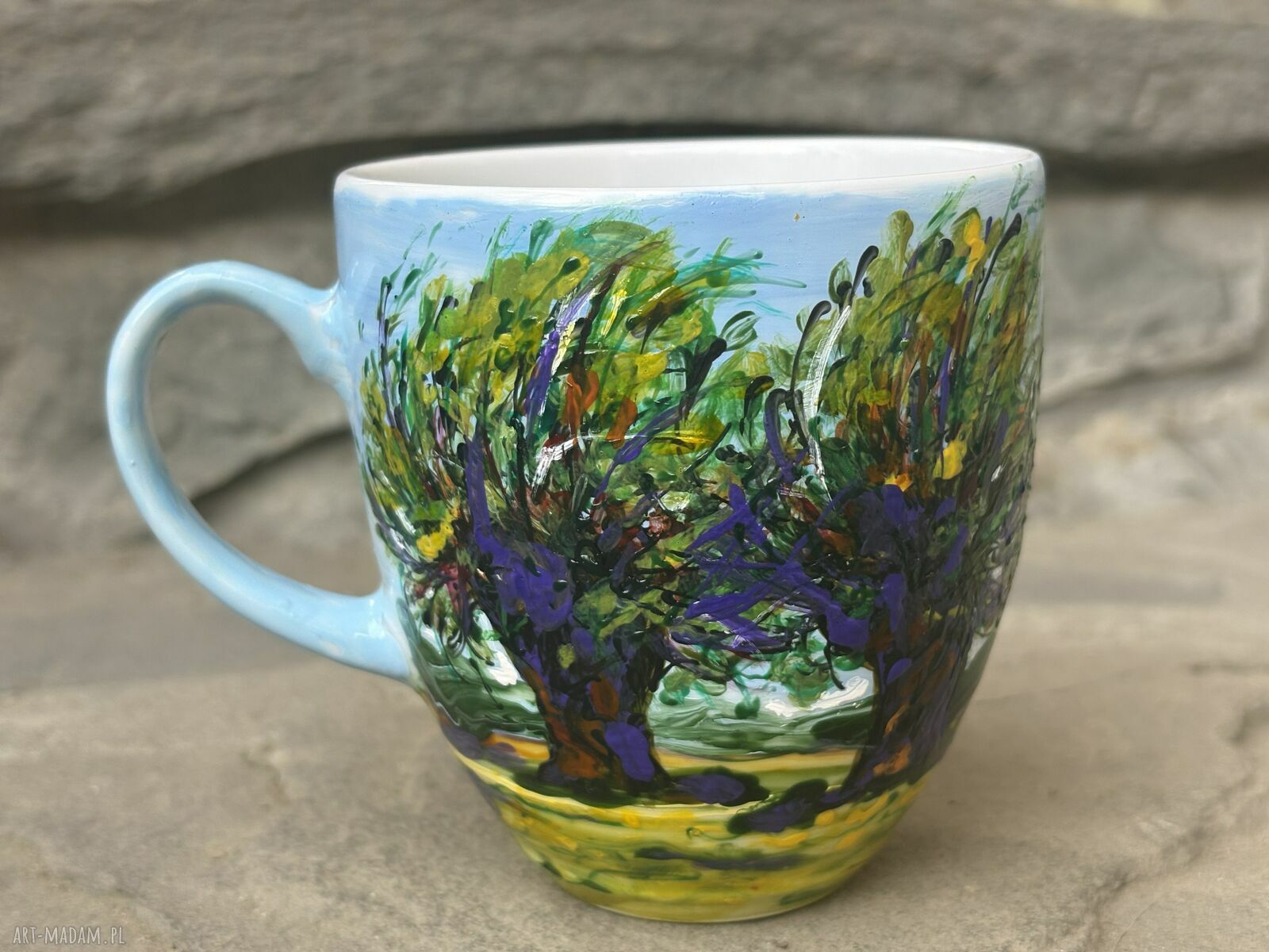 Porcelanowy kubek ręcznie malowany Wierzby (300 ml)