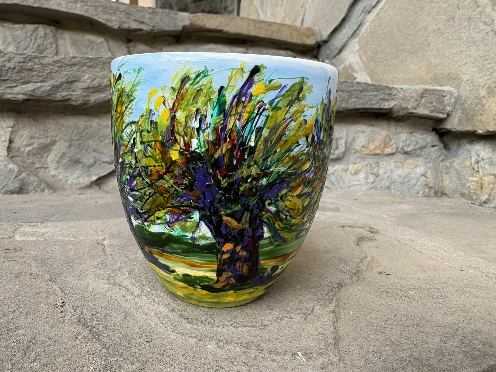 Porcelanowy kubek ręcznie malowany Wierzby (300 ml)