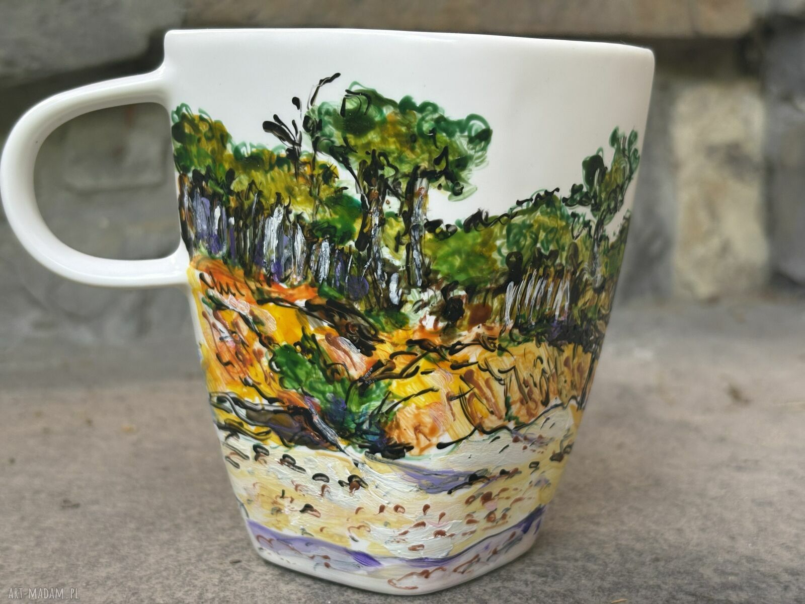 Porcelanowy kubek ręcznie malowany - Nad Bałtykiem (350 ml)