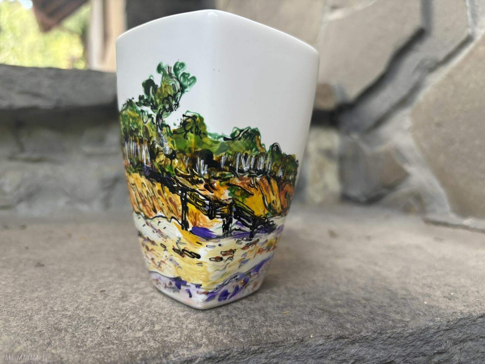 Porcelanowy kubek ręcznie malowany - Nad Bałtykiem (350 ml)
