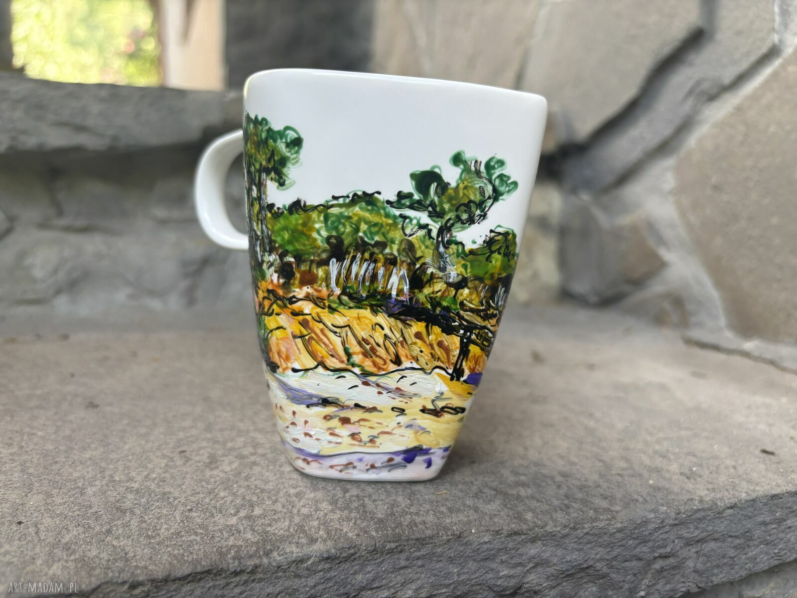 Porcelanowy kubek ręcznie malowany - Nad Bałtykiem (350 ml)