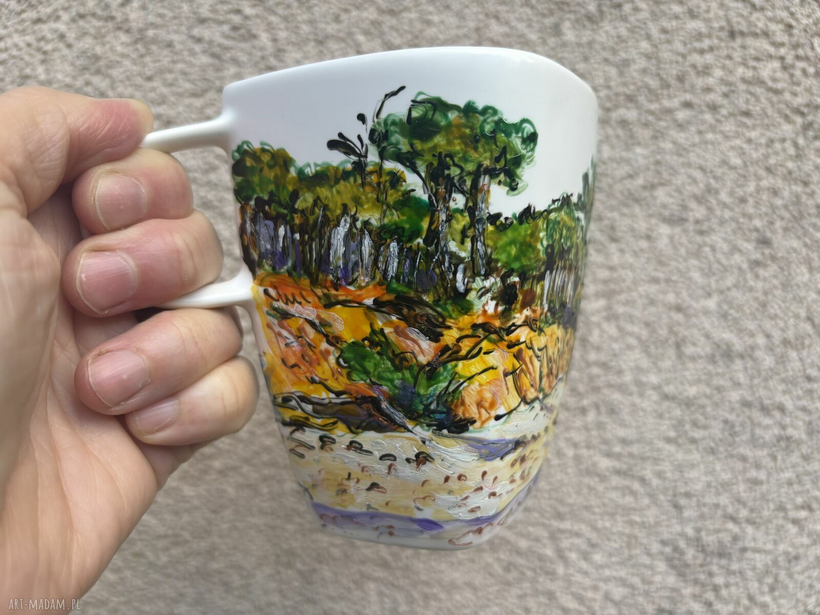 Porcelanowy kubek ręcznie malowany - Nad Bałtykiem (350 ml)