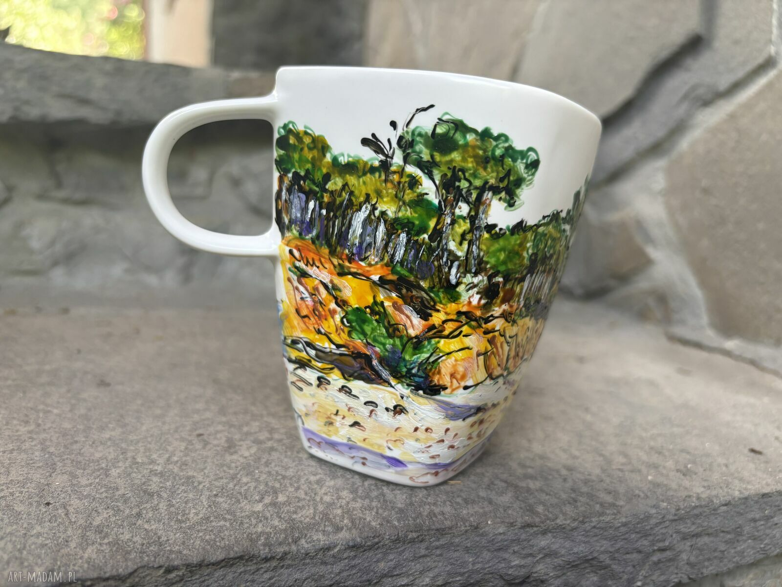 Porcelanowy kubek ręcznie malowany - Nad Bałtykiem 350 ml