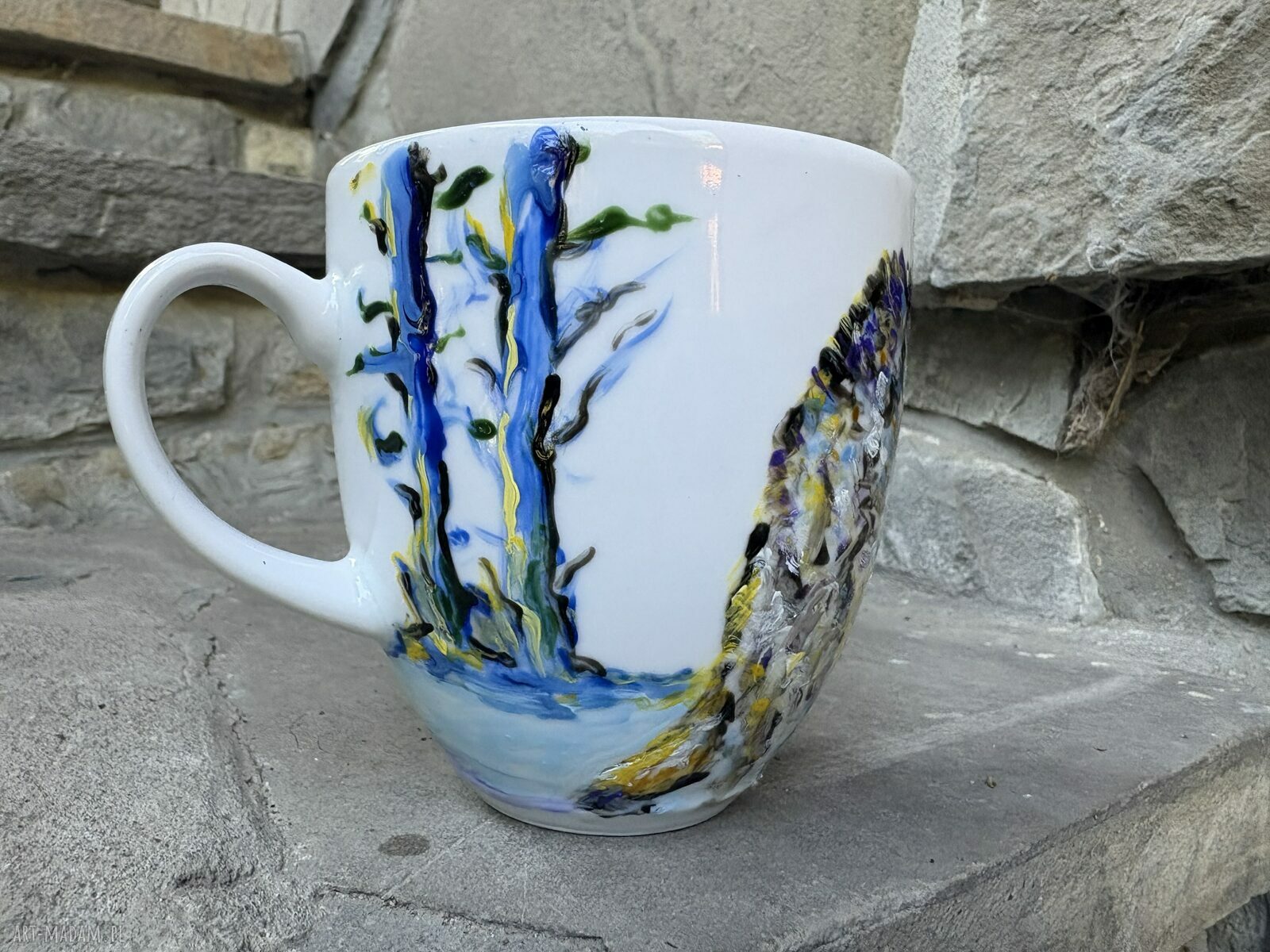 Porcelanowy kubek ręcznie malowany Zimowy Wilk 300 ml