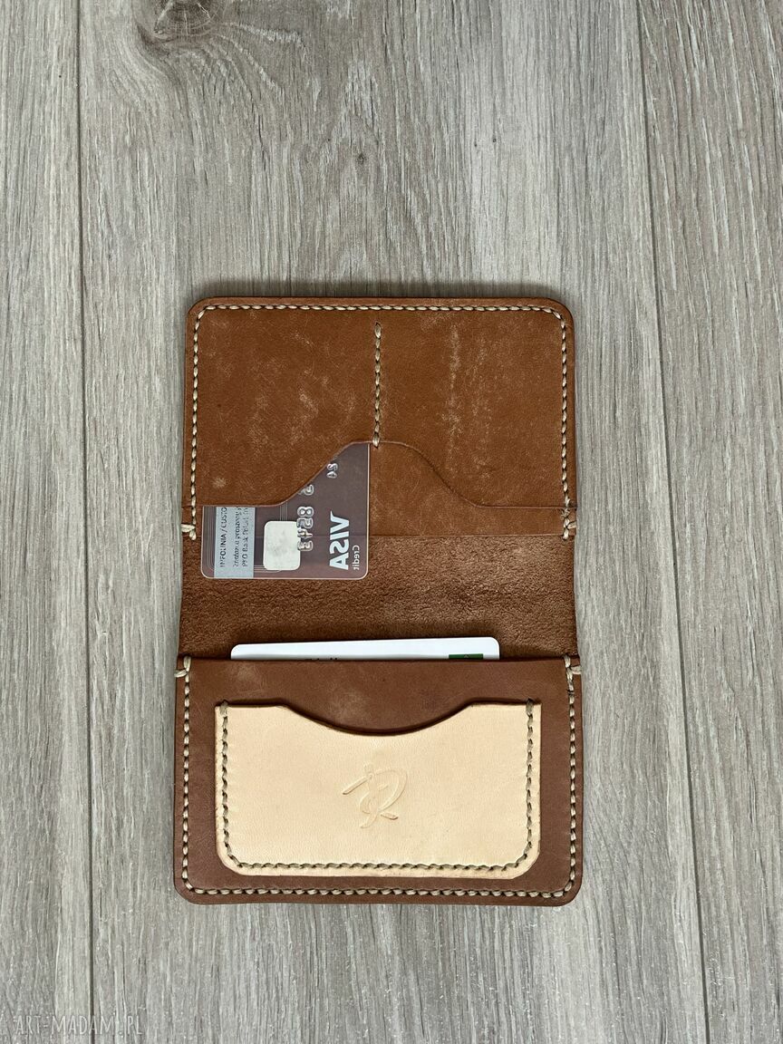 portfele: Portfel brązowy ze skóry ręcznie uszyty. HandMade