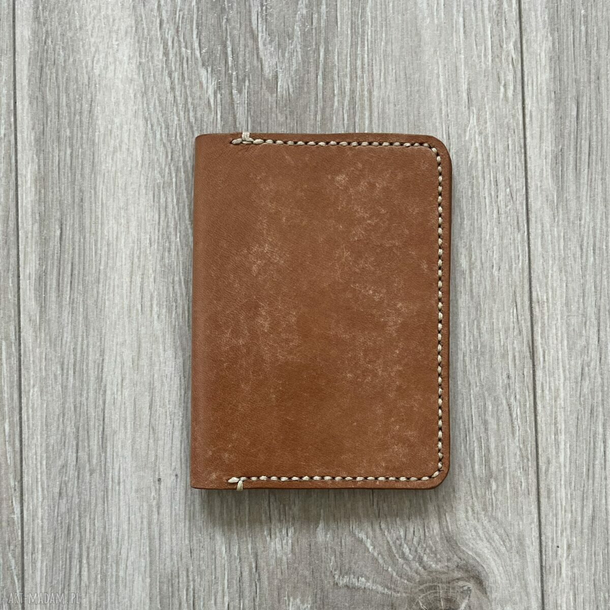 portfele: Portfel brązowy ze skóry ręcznie uszyty. HandMade