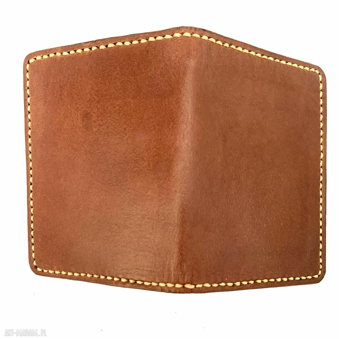 portfele: Portfel brązowy ze skóry ręcznie uszyty. Handmade