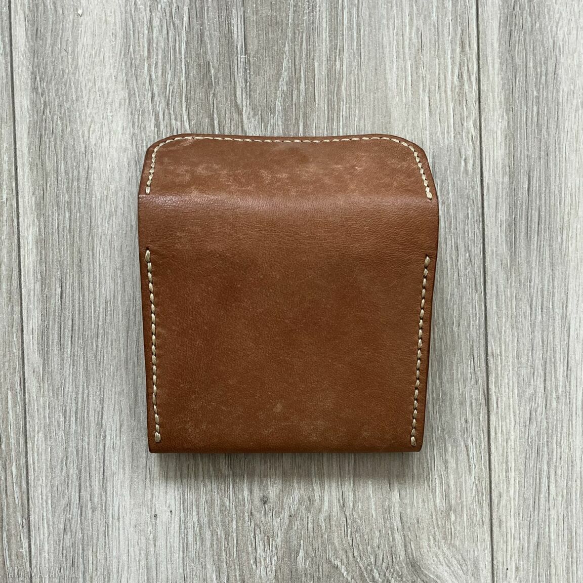 portfele: Portfel brązowy ze skóry ręcznie uszyty. HandMade