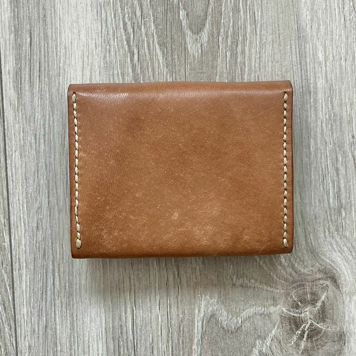 portfele: Portfel brązowy ze skóry ręcznie uszyty. HandMade