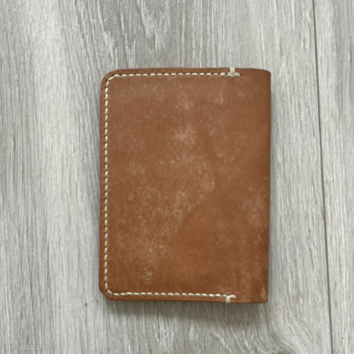 portfele: Portfel brązowy ze skóry ręcznie uszyty. HandMade