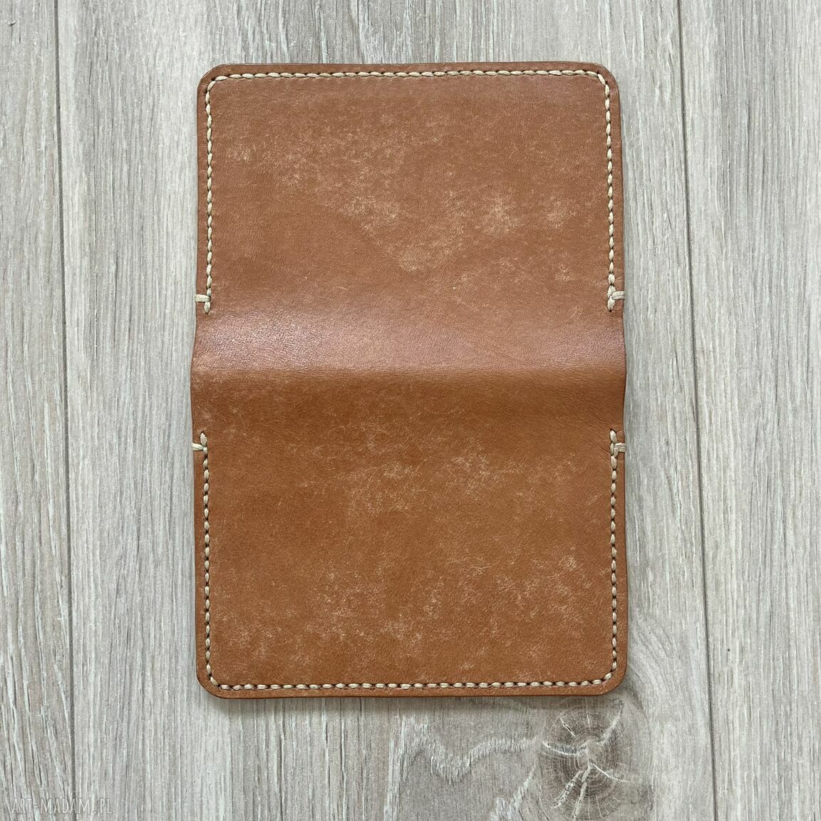 portfele: Portfel brązowy ze skóry ręcznie uszyty. HandMade