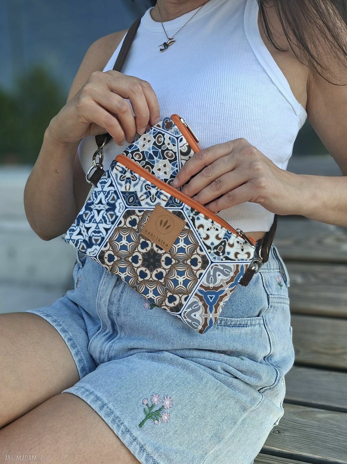 Portfel card holder z weluru Lizbona - na karty i drobne