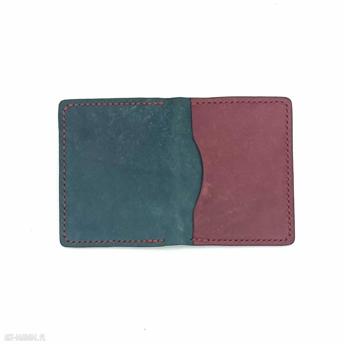 portfele: Portfel na karty ze skóry ręcznie uszyty. hand made