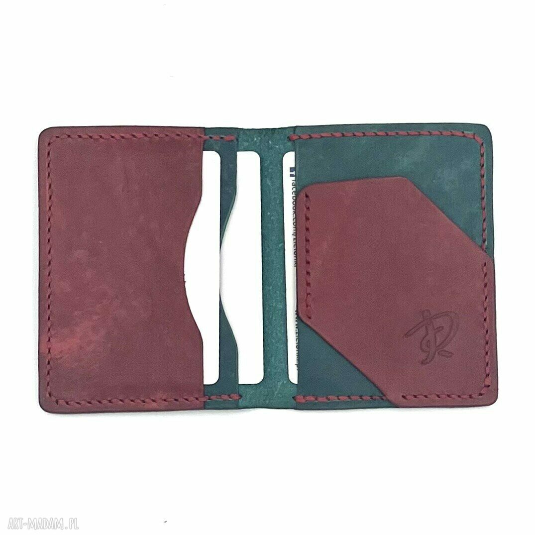 portfele: Portfel na karty ze skóry ręcznie uszyty. hand made
