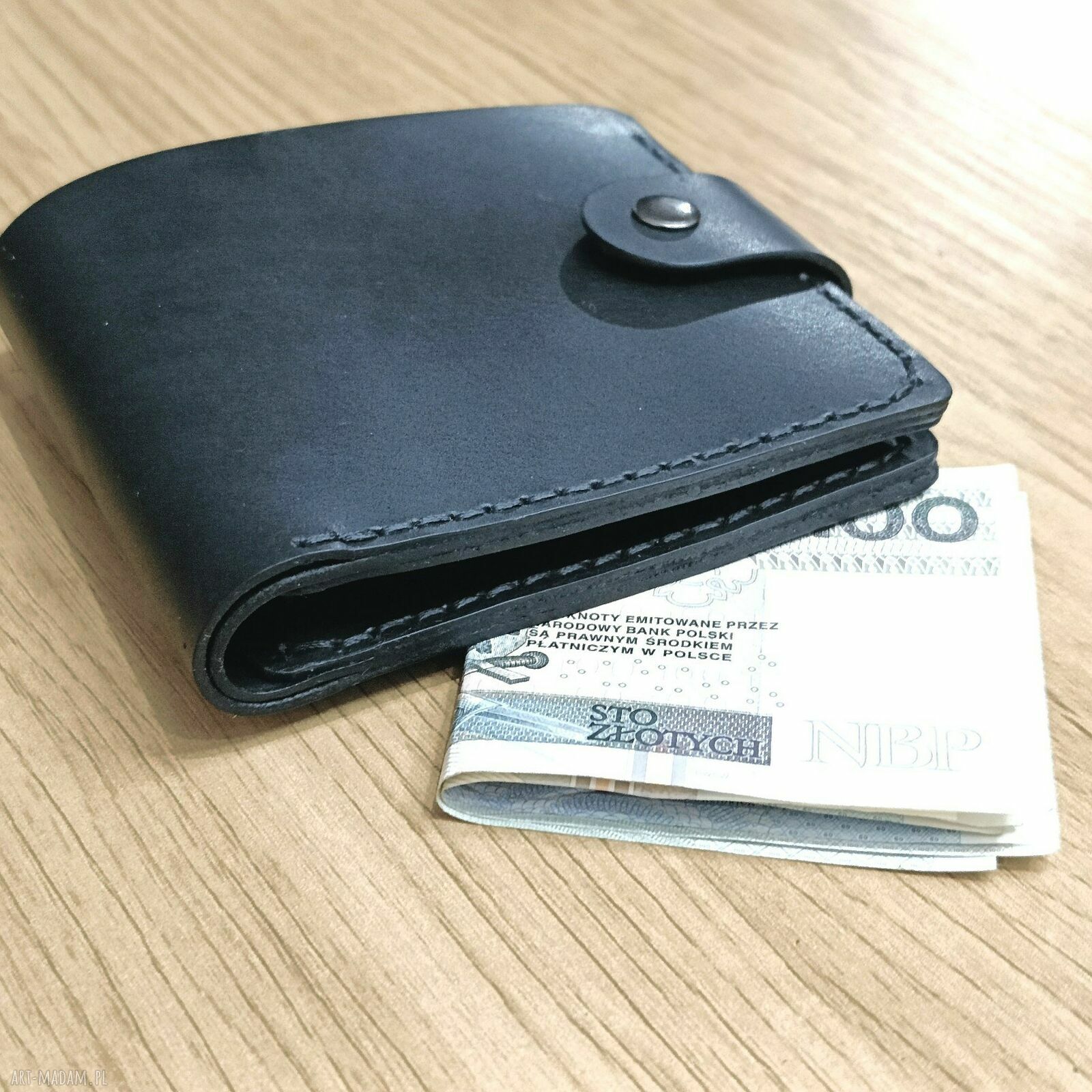 Personalizowany portfel skórzany męski na 4 karty z grawerem imieniem
