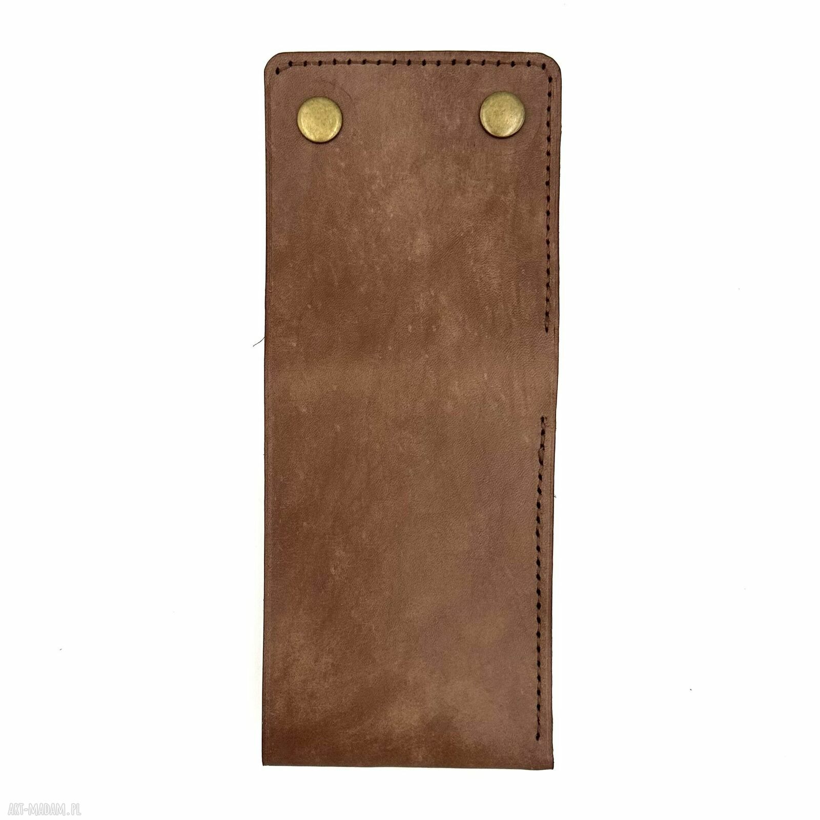 portfele: Portfel w odcieniach brązu ze skóry ręcznie uszyty na karty. handmade