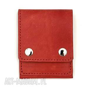 robert zmuda czerwony portfel skórzany ręcznie uszyty