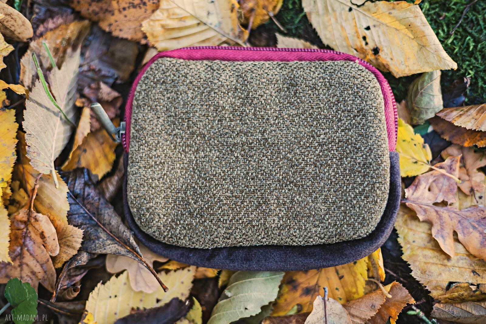 Mały portfel damski handmade patchwork z tkaniny z odzysku