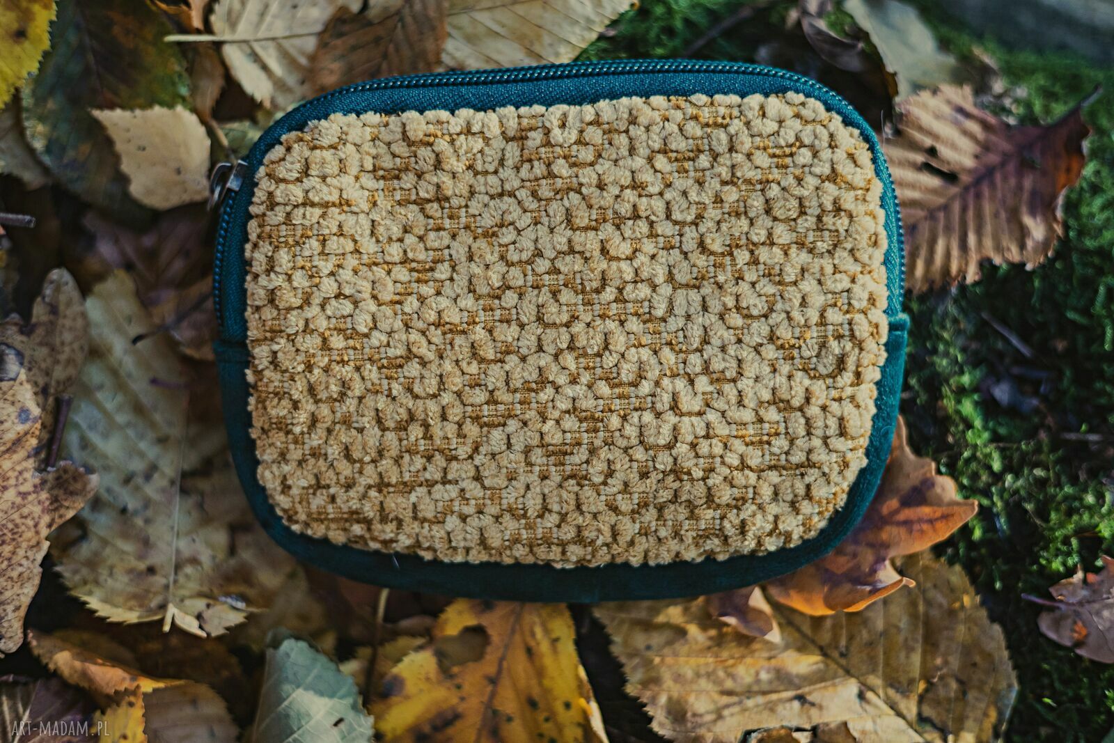 Mały portfelik patchwork handmade z motywem żuka