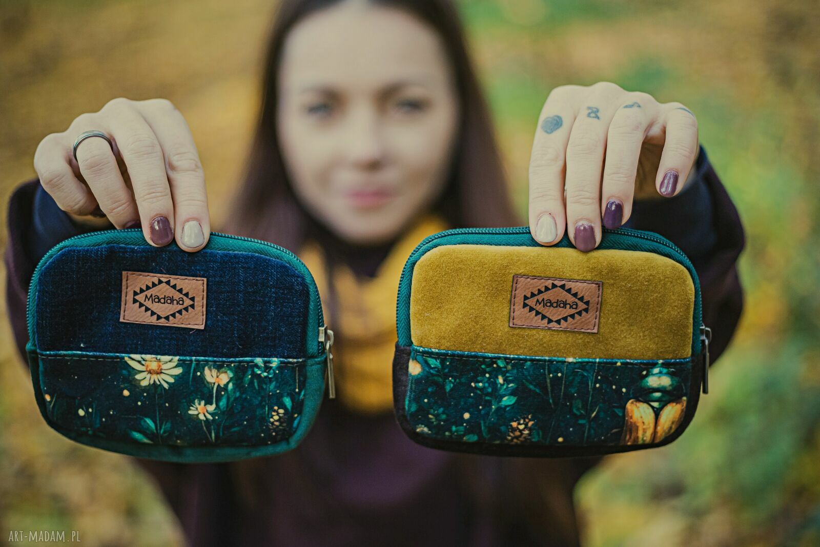 Mały portfelik patchwork handmade z motywem żuka