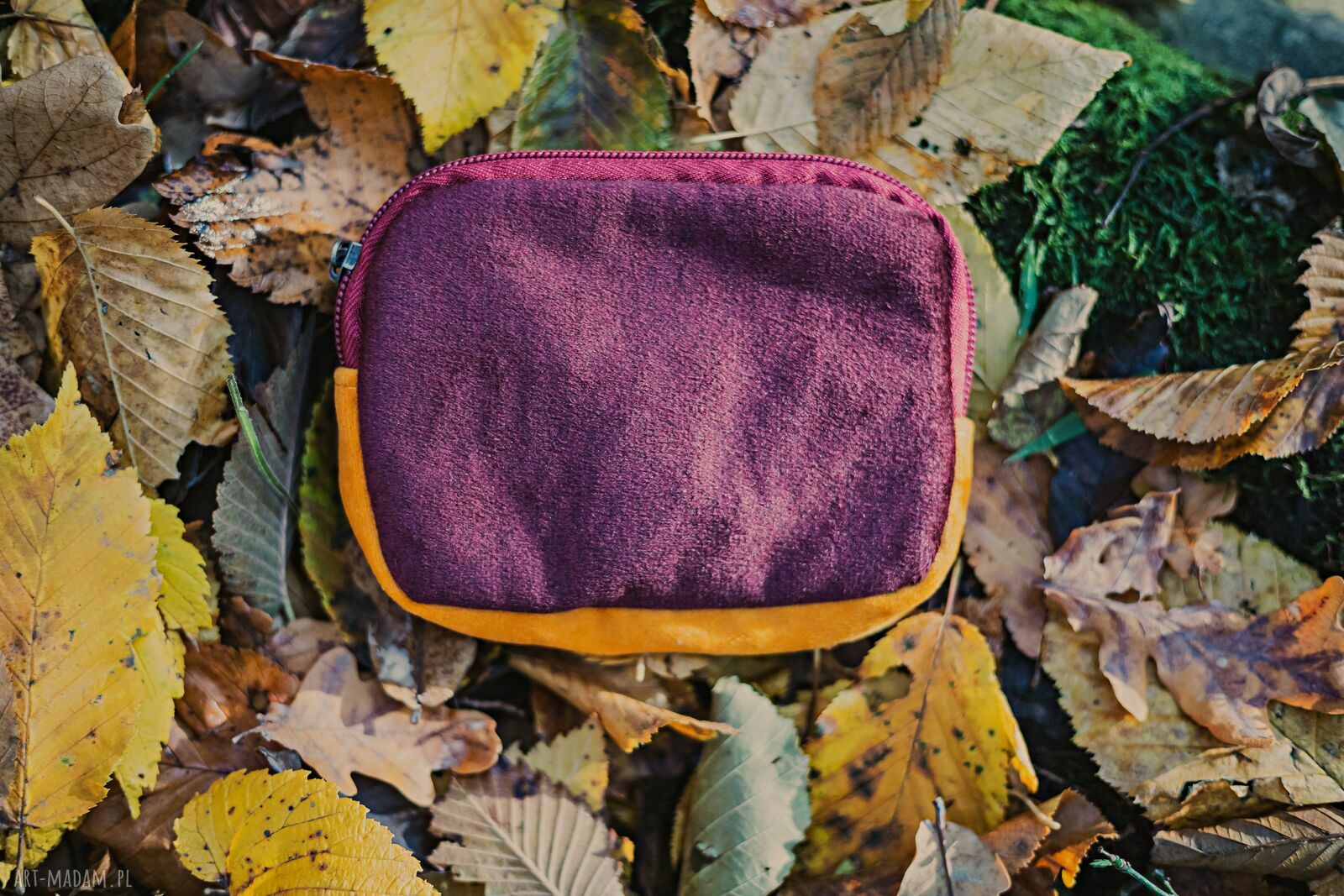 Kolorowy portfelik handmade patchwork z tkaniny z odzysku