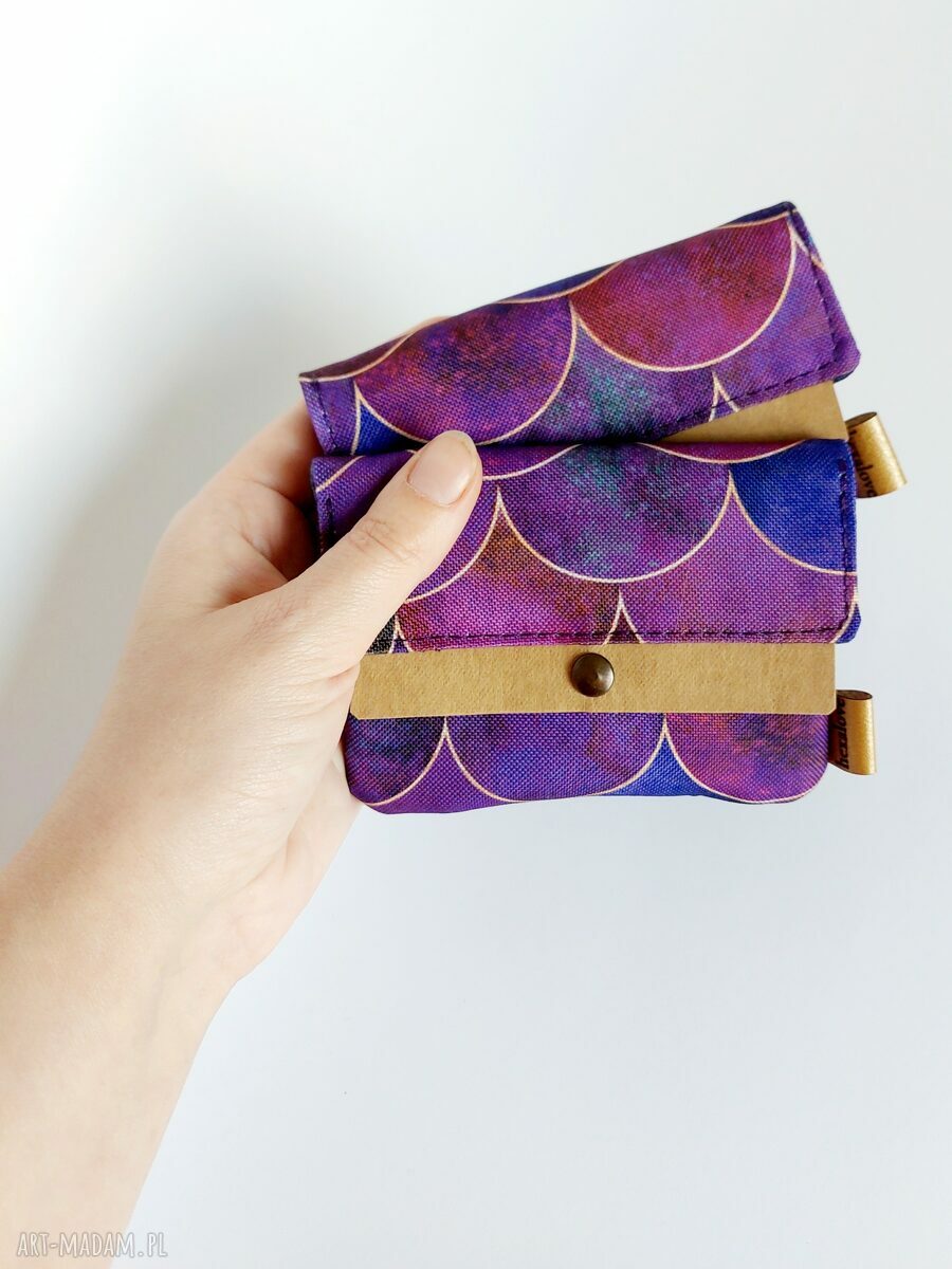 Portfelik Syrenka - mini zero waste z etui na karty i portmonetką na suwak
