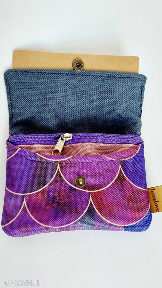 Portfelik Syrenka - mini zero waste z etui na karty i portmonetką na suwak