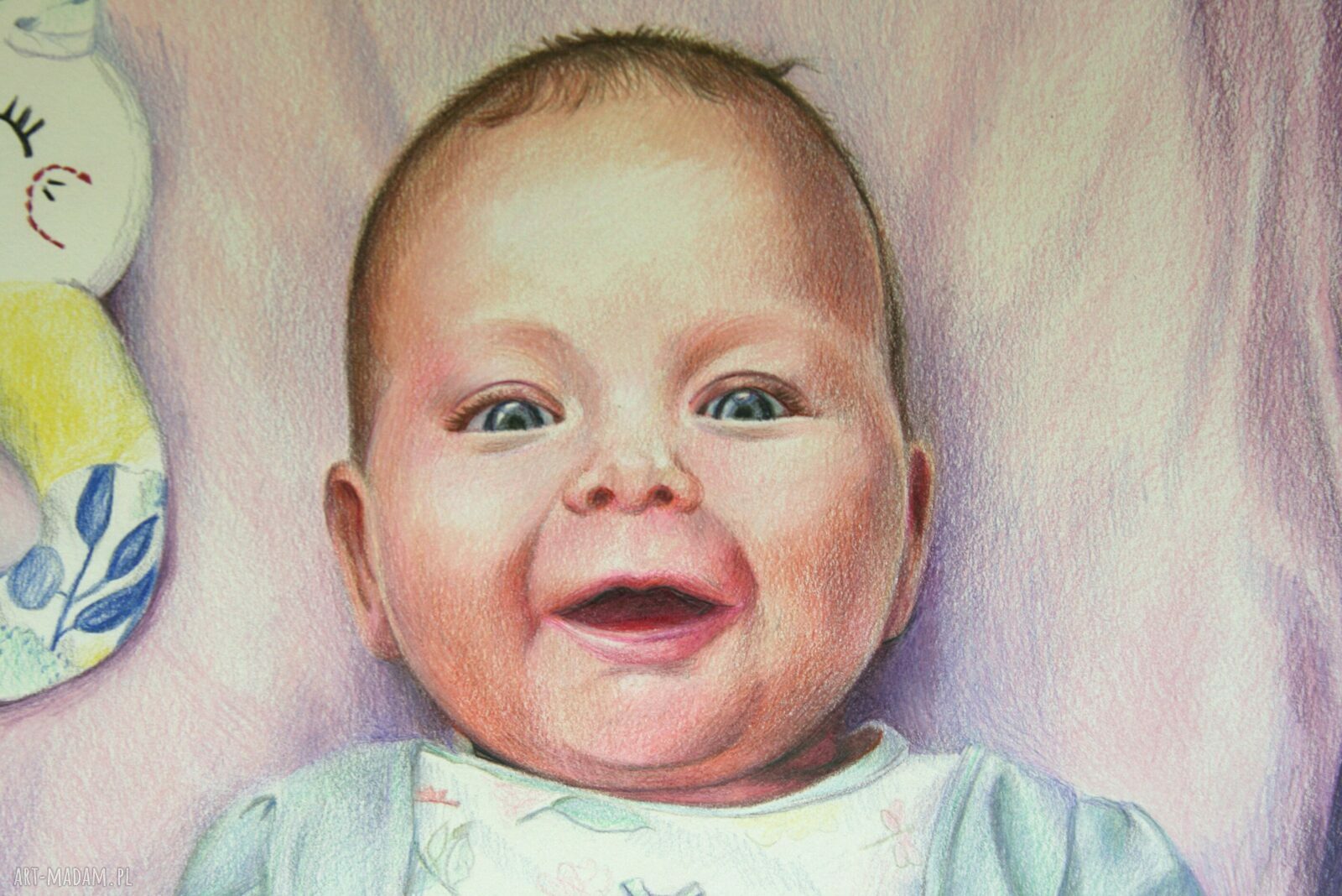 Portret dziecka z imieniem na chrzest, roczek i pamiątkę - A3 30x42
