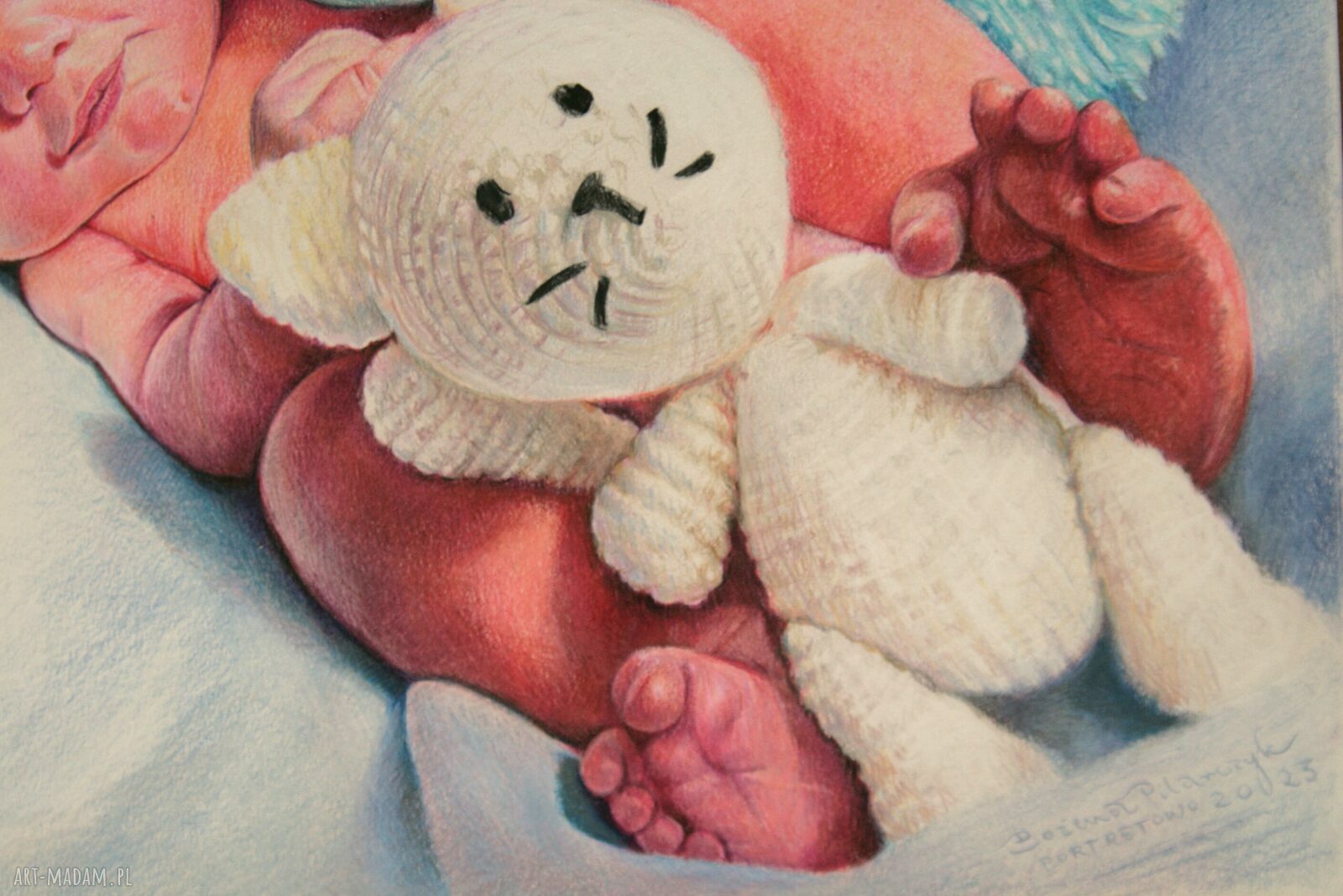 Portret dziecka z imieniem na chrzest, roczek i pamiątkę - A3 30x42
