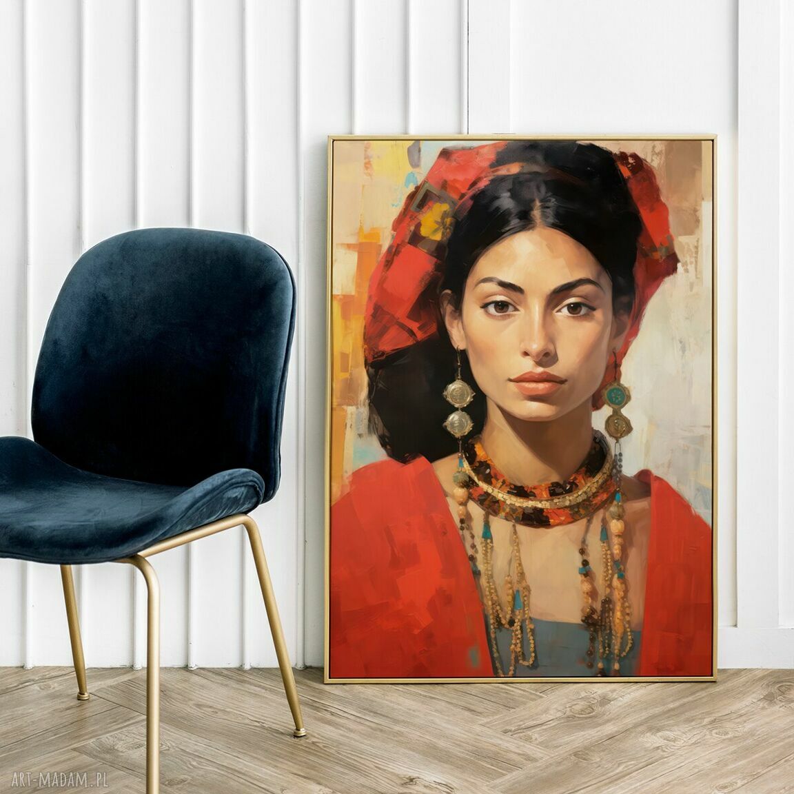 Portret kobiety - kolorowy plakat 30x40 cm