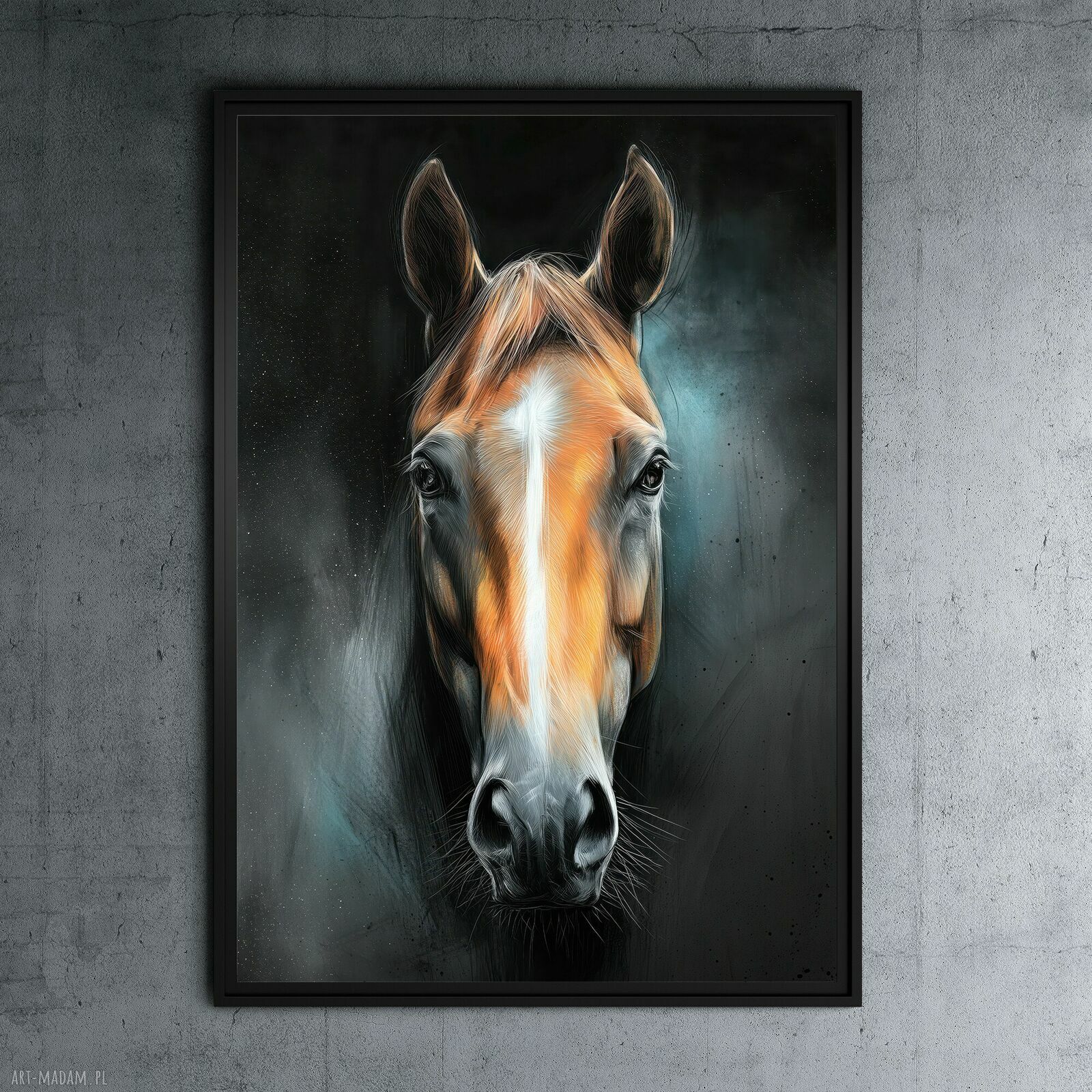 Portret konia 1 - grafika na plakacie A3