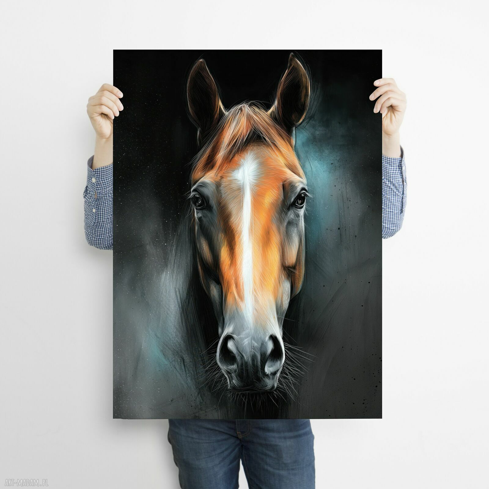 Portret konia 1 - grafika na plakacie A3