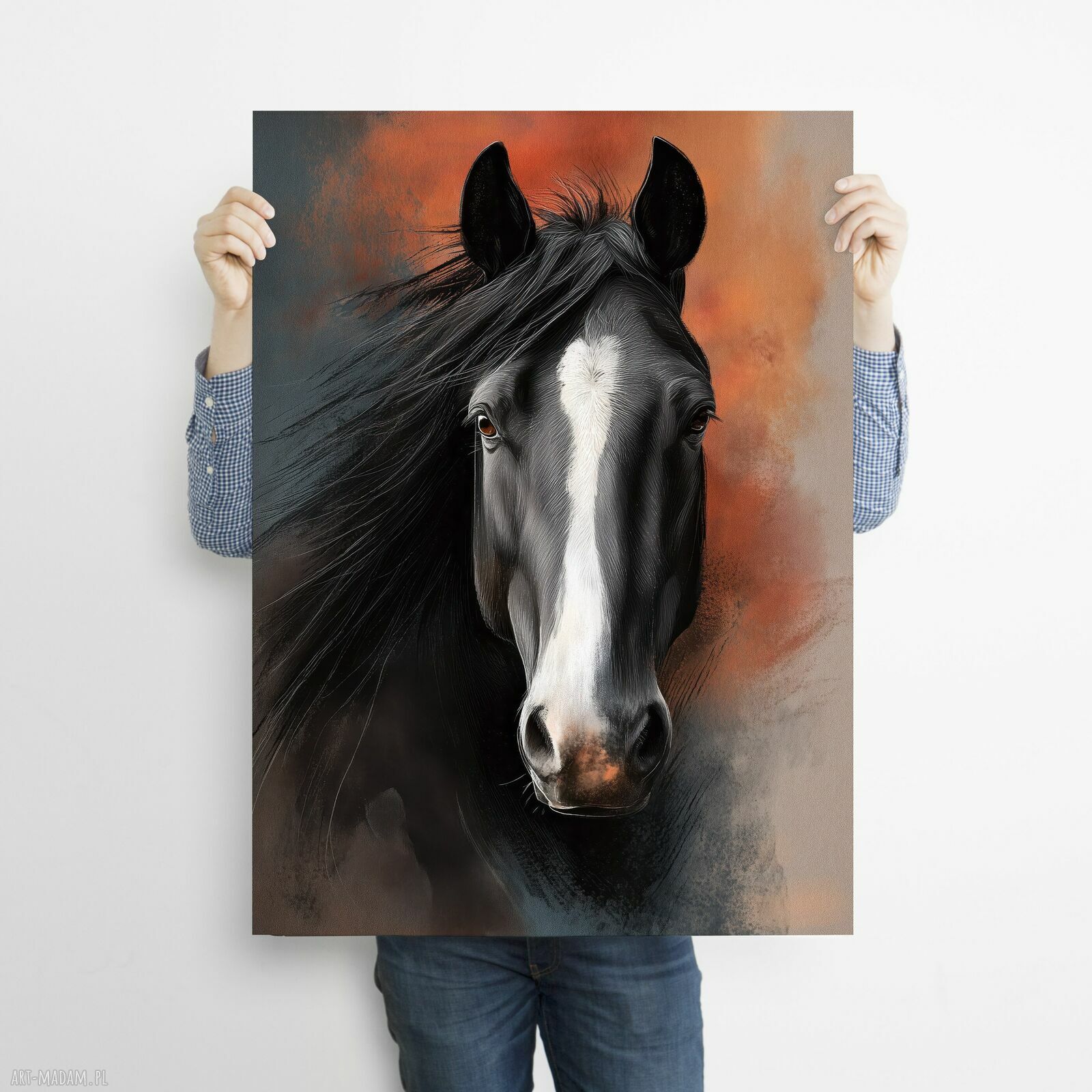 Portret konia 3 - grafika na plakat A3 dla koniarzy