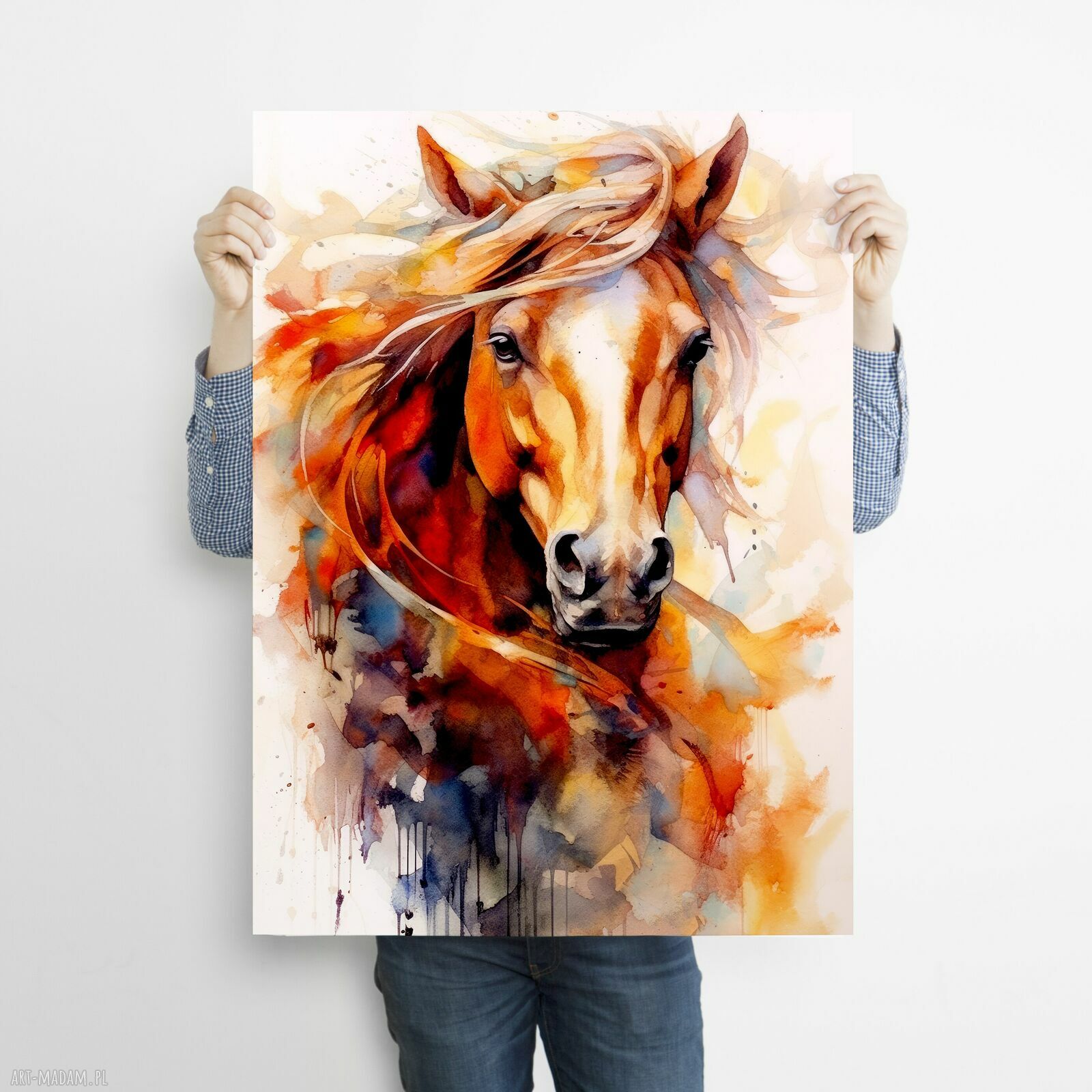 Portret konia 5 - grafika na plakacie A3