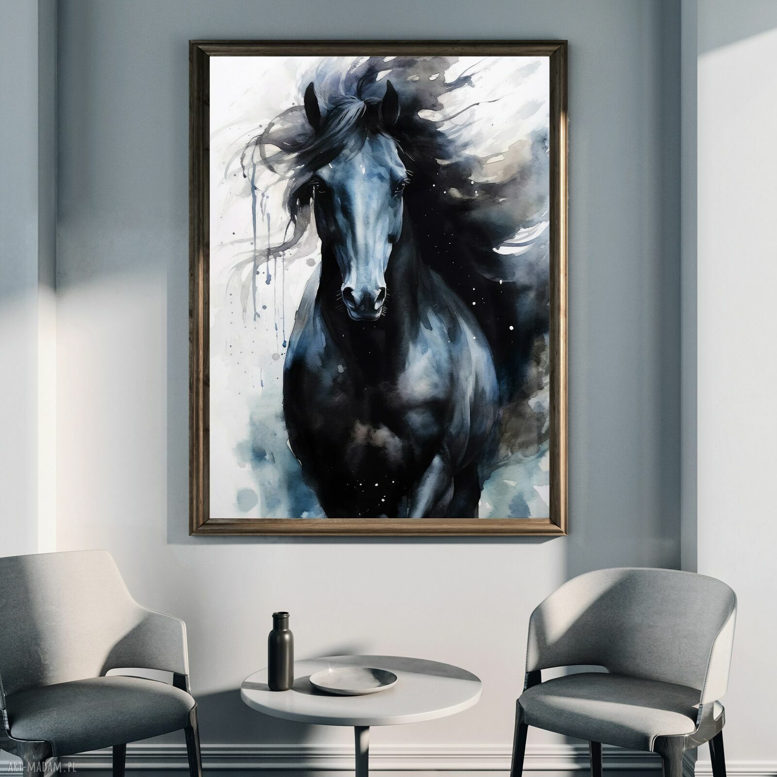 Portret konia 4 - grafika na plakacie A3 dla koniarzy