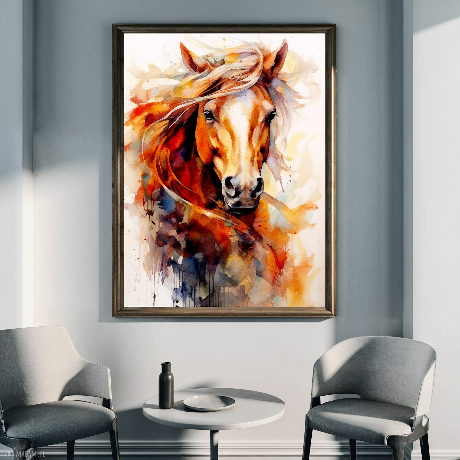 Portret konia 5 - grafika na plakacie A3