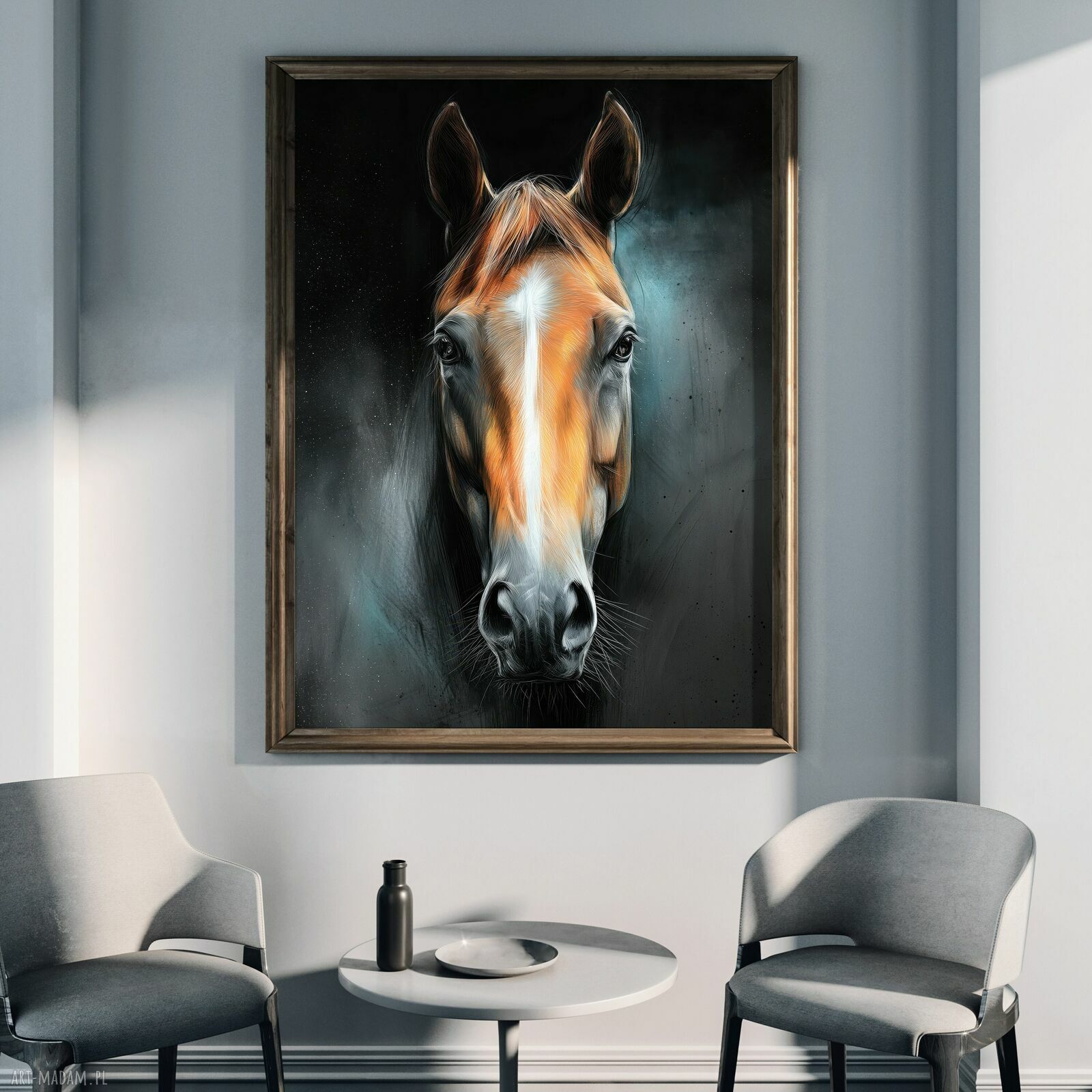 Portret konia 1 - grafika na plakacie A3