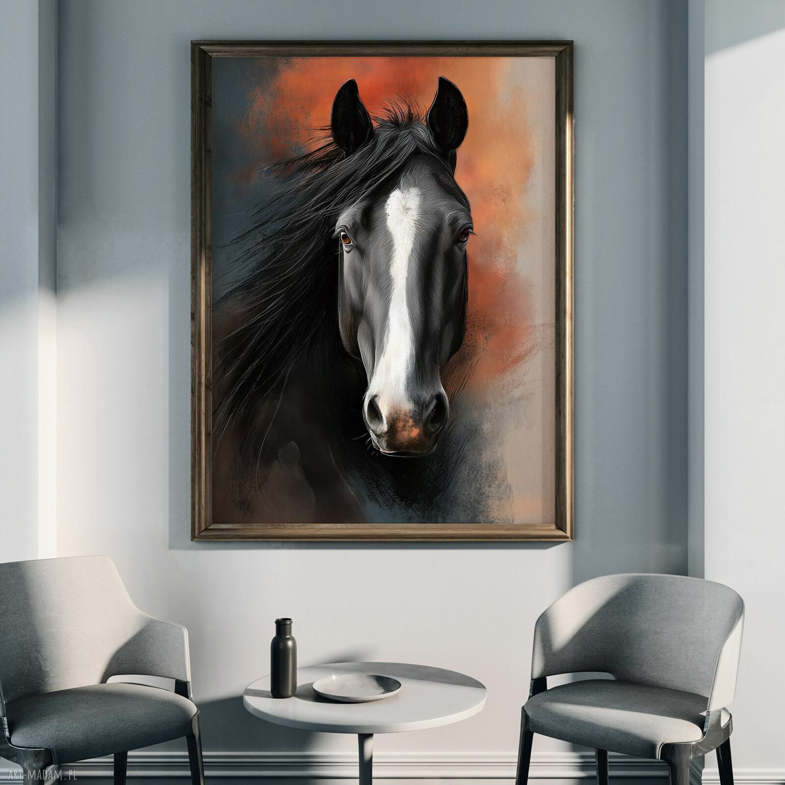 Portret konia 3 - grafika na plakat A3 dla koniarzy