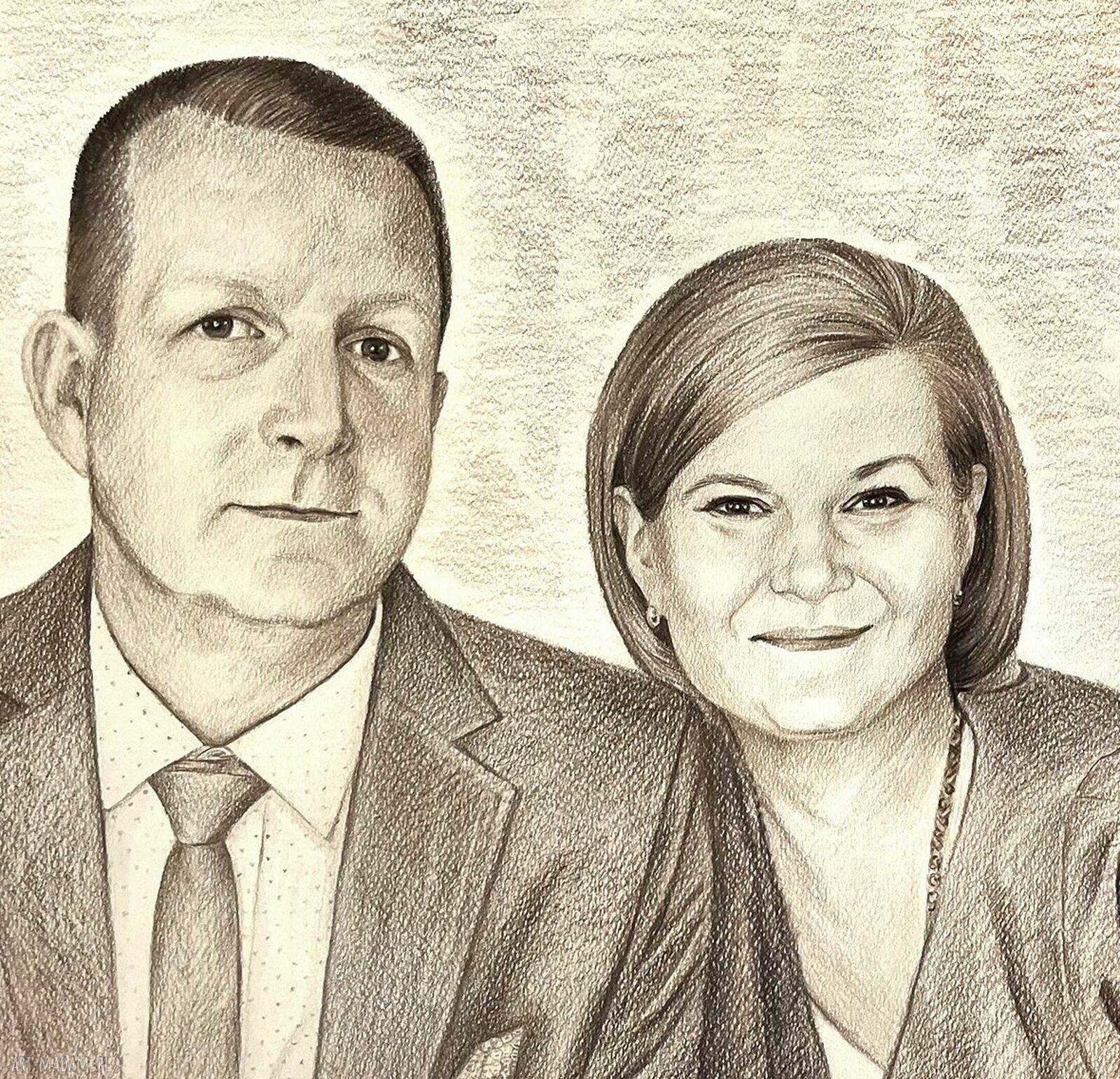 Portret rodzinny w sepii - pamiątka z autorskiego rysunku (A2, 3 osoby)