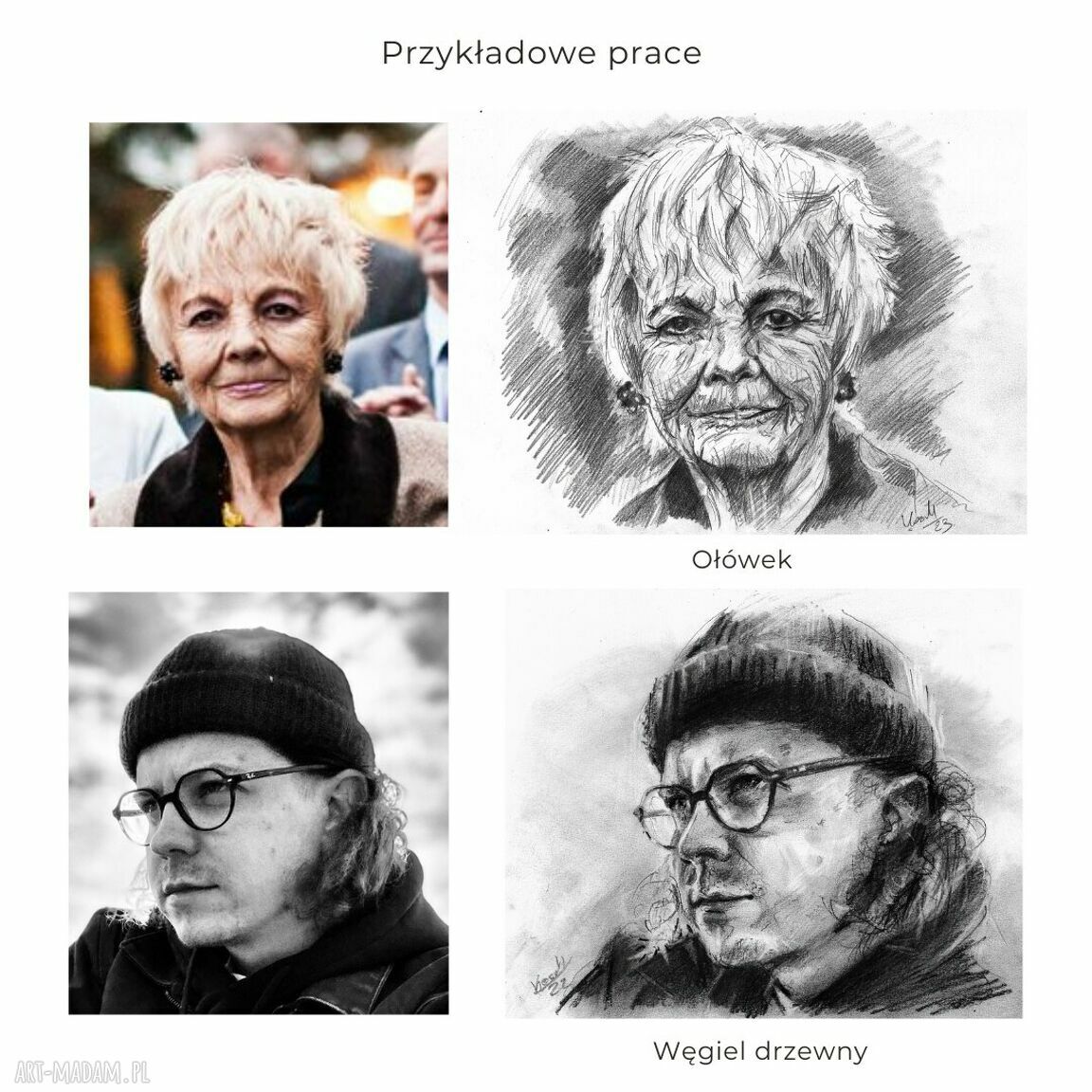 Portret na zamówienie A4 - ręcznie rysowany ze zdjęcia