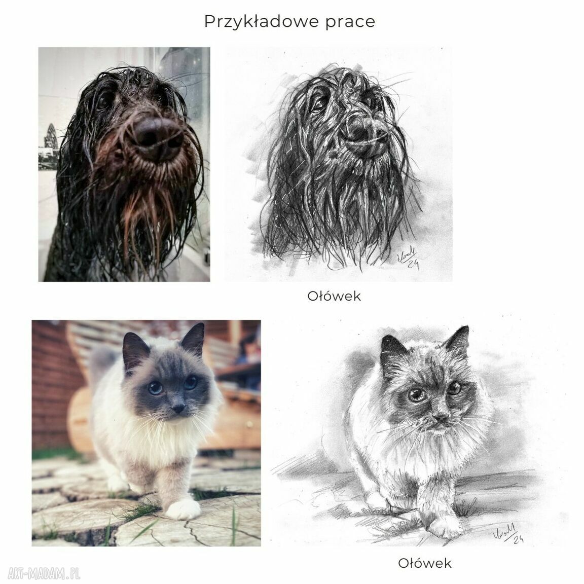 Portret na zamówienie A4 - ręcznie rysowany ze zdjęcia