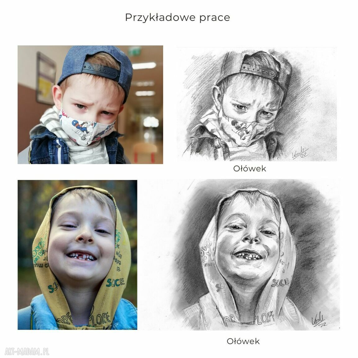 Portret na zamówienie A4 - ręcznie rysowany ze zdjęcia