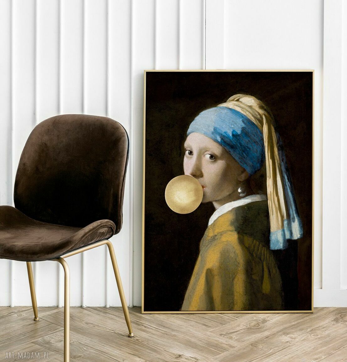 Portret z balonem w wersji złoty balon - plakat 30x40 cm
