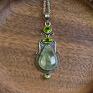 handmade wisiorki posrebrzany ozdobny wisiorek z prehnitem i peridotem #636