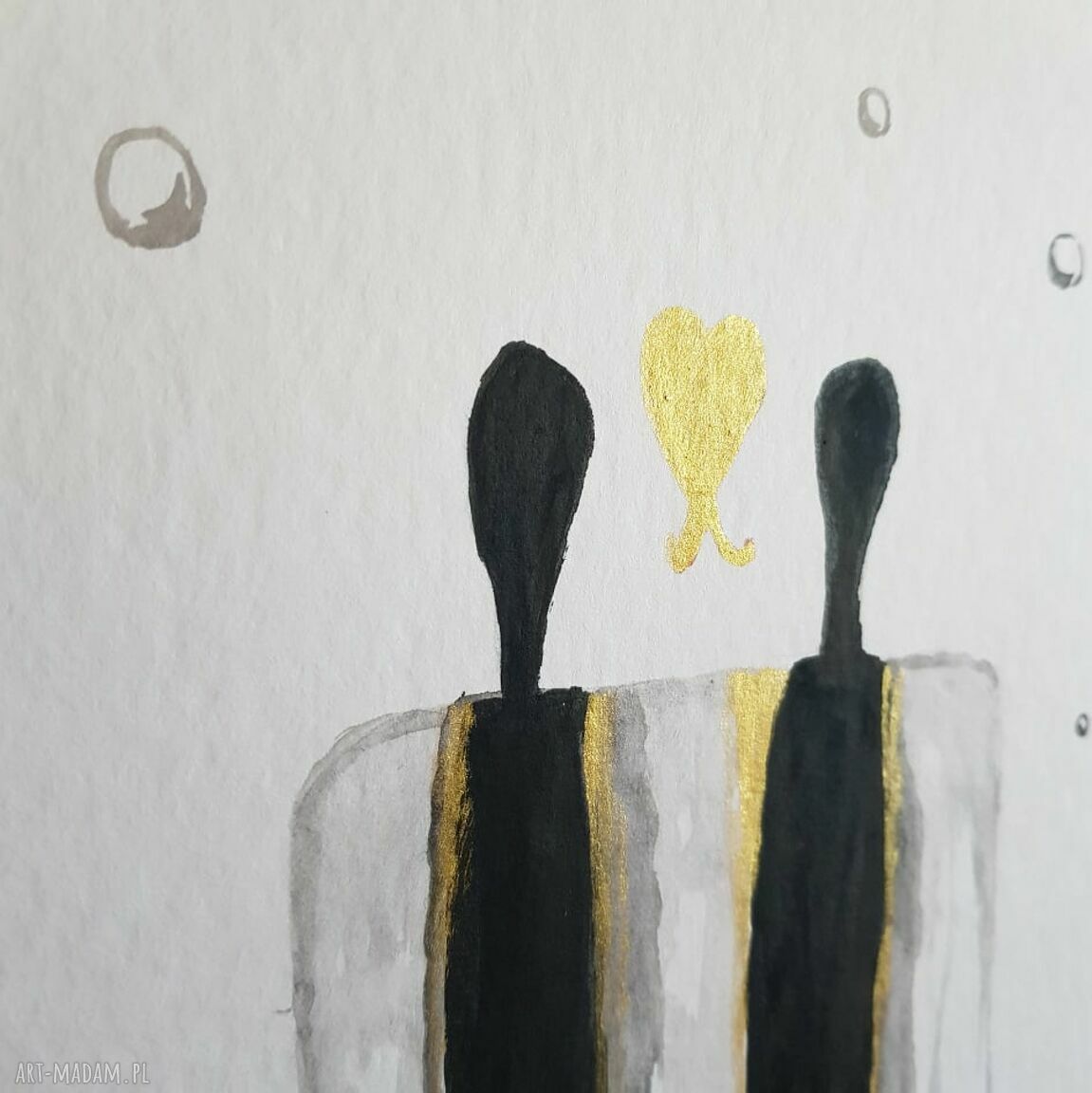 Obraz „Postać” tuszem i akwarelą 24 x 32 cm